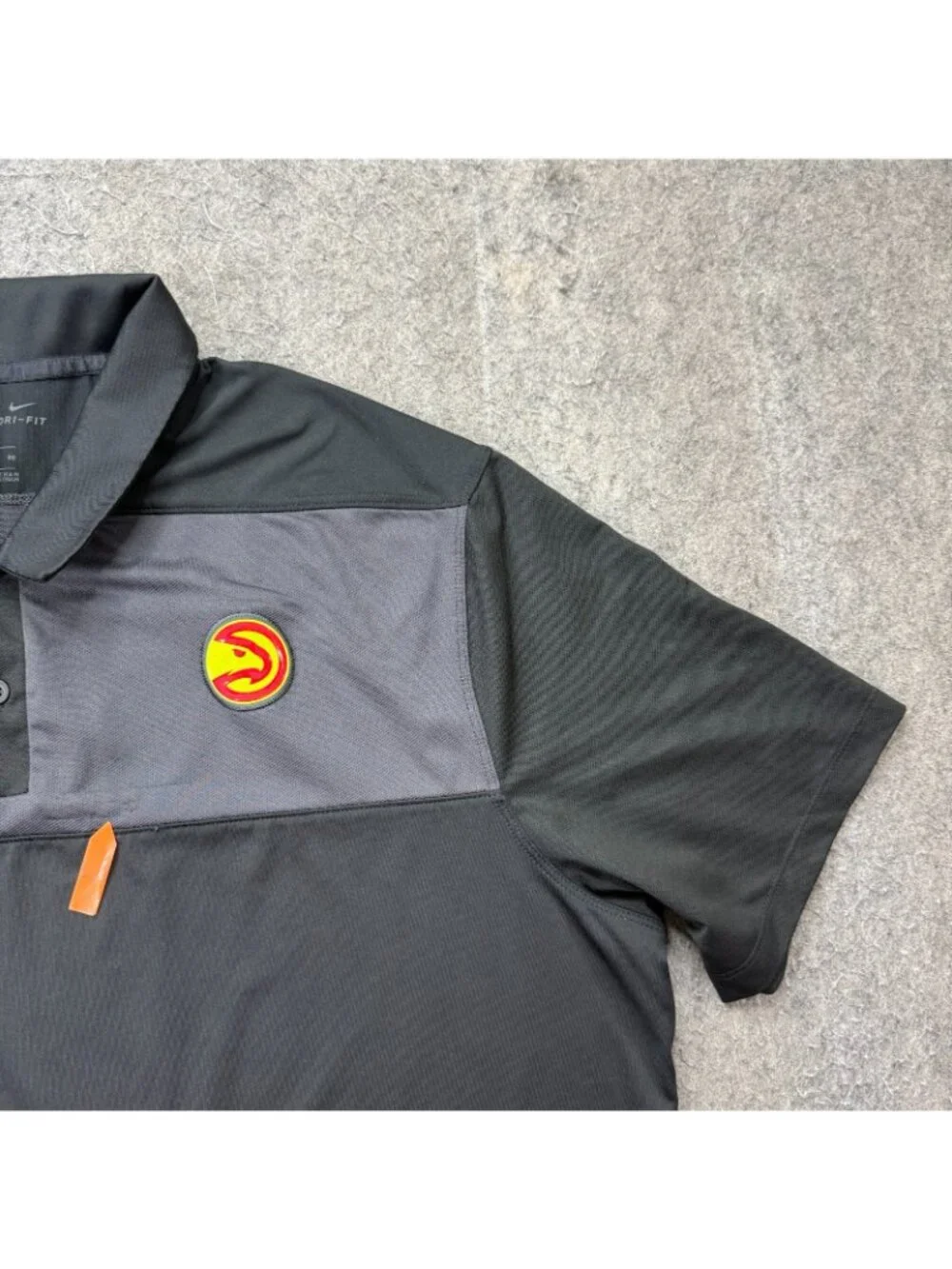 Atlanta Hawks Nike Polo Shirt Men XL Black Gray Performance Stretch DRI-FIT